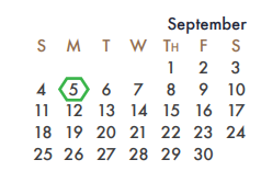District School Academic Calendar for Sharon Shannon Elementary for September 2022