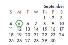 District School Academic Calendar for Rockwall Quest Academy for September 2022