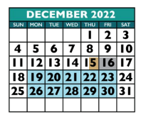 District School Academic Calendar for Chandler Oaks Elementary School for December 2022