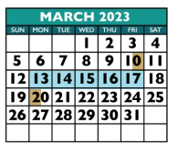 District School Academic Calendar for Bluebonnet Elementary School for March 2023