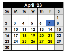 District School Academic Calendar for Rusk High School for April 2023