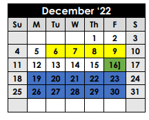District School Academic Calendar for Rusk Intermediate for December 2022