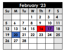 District School Academic Calendar for Rusk Junior High for February 2023