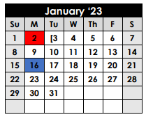 District School Academic Calendar for Rusk Junior High for January 2023