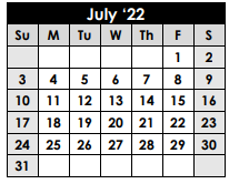 District School Academic Calendar for Rusk High School for July 2022