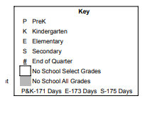 District School Academic Calendar Legend for Crossroads Science Program