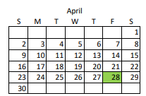 District School Academic Calendar for Jackson School for April 2023