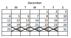 District School Academic Calendar for Jackson School for December 2022