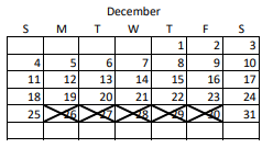 District School Academic Calendar for Odyssey Academy (yic) for December 2022