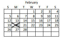 District School Academic Calendar for Washington School for February 2023