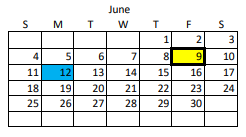 District School Academic Calendar for Horizonte Instr & Trn Ctr for June 2023