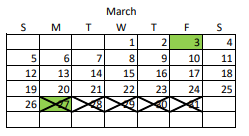 District School Academic Calendar for North Star School for March 2023