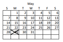 District School Academic Calendar for Horizonte Instr & Trn Ctr for May 2023
