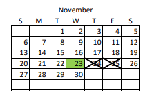 District School Academic Calendar for Hospital for November 2022