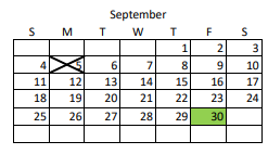District School Academic Calendar for Horizonte Instr & Trn Ctr for September 2022