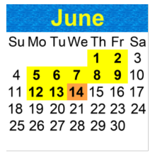 District School Academic Calendar for Juarez Elementary for June 2023