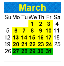 District School Academic Calendar for Sunset View Elementary for March 2023