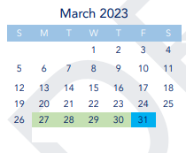District School Academic Calendar for Presidio Middle for March 2023