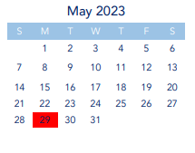 District School Academic Calendar for Ortega Elementary for May 2023