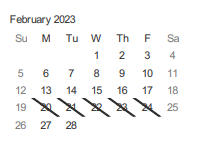 District School Academic Calendar for San Jose Community High for February 2023