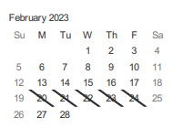 District School Academic Calendar for Trace (merritt) Elementary for February 2023
