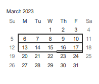 District School Academic Calendar for Hammer Elementary for March 2023