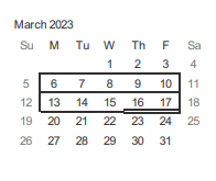 District School Academic Calendar for San Jose High Academy for March 2023