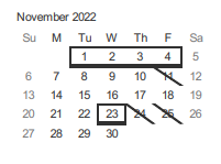 District School Academic Calendar for San Jose Community High for November 2022