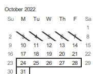 District School Academic Calendar for Mann (horace) Elementary for October 2022