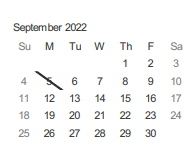 District School Academic Calendar for Trace (merritt) Elementary for September 2022