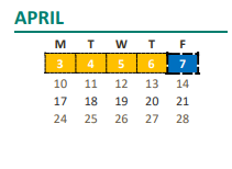 District School Academic Calendar for Pasteur (louis) Fundamental Middle for April 2023