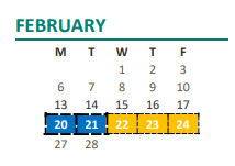 District School Academic Calendar for Kingswood Elementary for February 2023