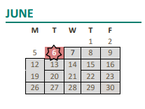 District School Academic Calendar for Pasteur (louis) Fundamental Middle for June 2023
