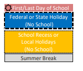 District School Academic Calendar Legend for Deterding (mary) Elementary (char)