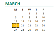 District School Academic Calendar for Cowan (james R.) Fundamental for March 2023
