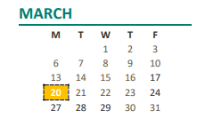 District School Academic Calendar for Grand Oaks Elementary for March 2023