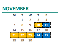District School Academic Calendar for Palos Verde Continuation for November 2022