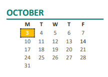 District School Academic Calendar for Grand Oaks Elementary for October 2022