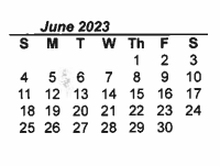 District School Academic Calendar for Sanger H S for June 2023