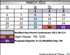 District School Academic Calendar for Wilson Elementary for March 2023