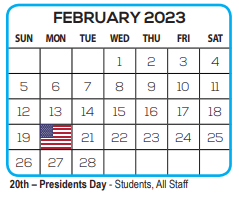 District School Academic Calendar for Riverview High School for February 2023