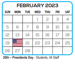 District School Academic Calendar for Sarasota High School for February 2023