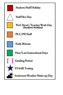 District School Academic Calendar Legend for Schlather Intermediate School
