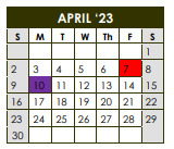 District School Academic Calendar for Sealy J H for April 2023