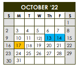 District School Academic Calendar for Selman Elementary for October 2022