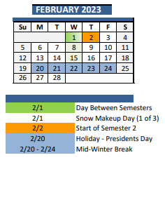 District School Academic Calendar for Dunlap Elementary School for February 2023