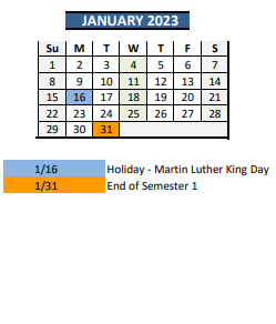 District School Academic Calendar for Rainier View Elementary School for January 2023