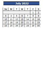 District School Academic Calendar for View Ridge Elementary School for July 2022