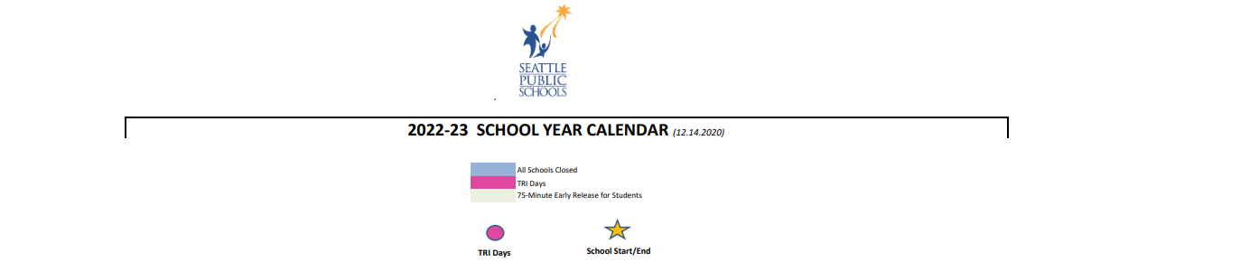 District School Academic Calendar Key for Salmon Bay School