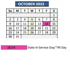 District School Academic Calendar for Rainier View Elementary School for October 2022